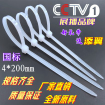 GB 4*200mm500 self-locking nylon cable tie fixing seat snap wire wrapped around bundled wire rolling belt