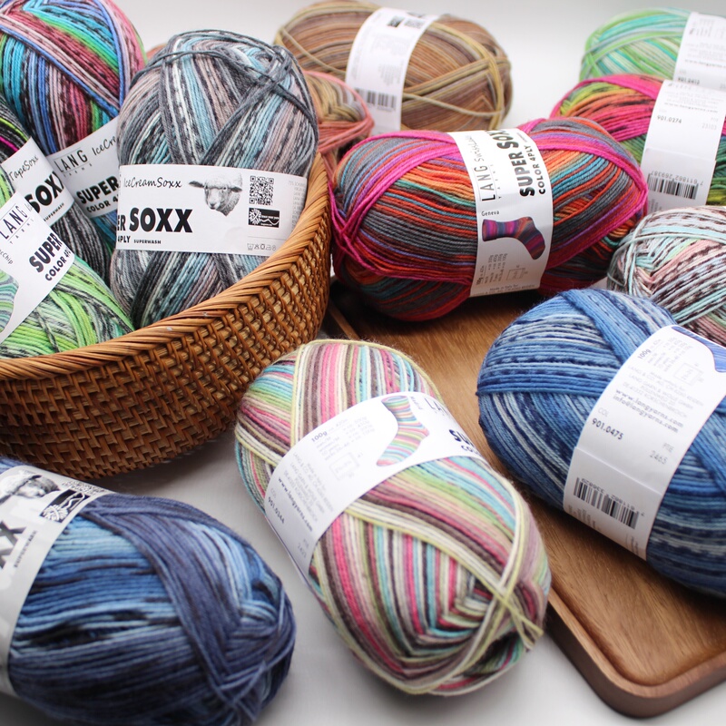 Swiss Lang Super Soxx Virgin Wool Yarn Socks, Hats, Shawls, Automatic Jacquard, Gradient Dyeing, Skin-Friendly Swiss Lang Super Soxx Virgin Wool Yarn Socks, Hats, Shawls, Automatic Jacquard, Gradient Dyeing, Skin-Friendly