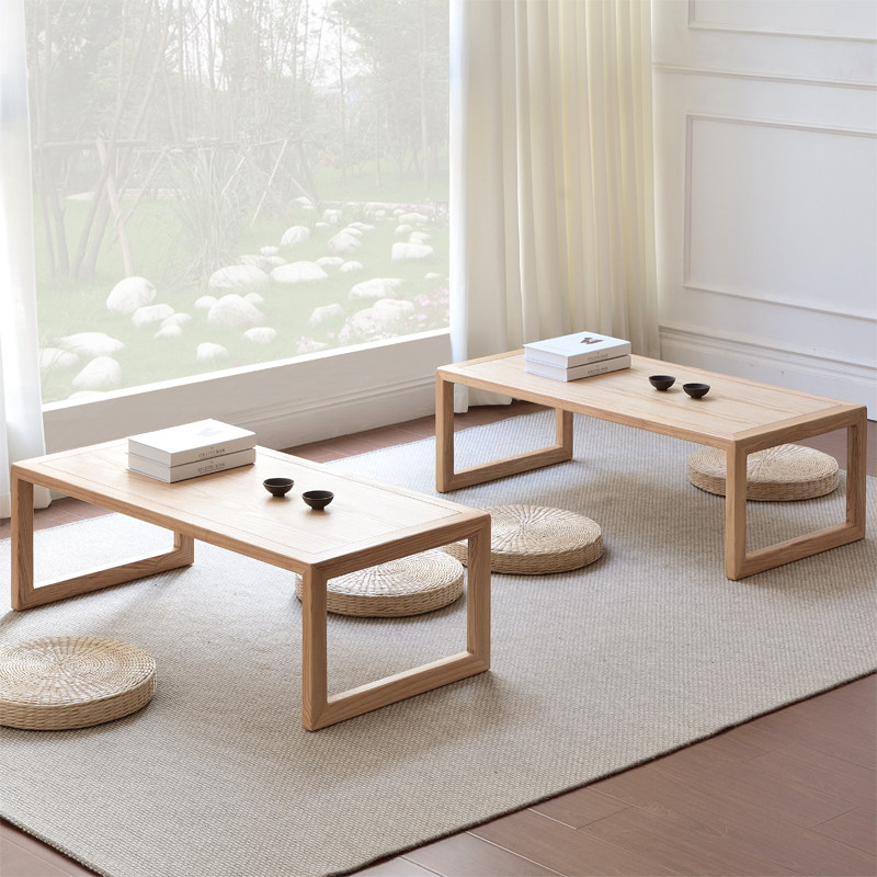 Day Style Zen white wax wood floating window small table tatami table Table Tea Table of a few table small square table short table Bedroom sitting area