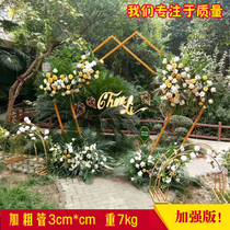New wedding background frame geometric pentagonal road guide iron arch stage shelf special-shaped wedding decoration props