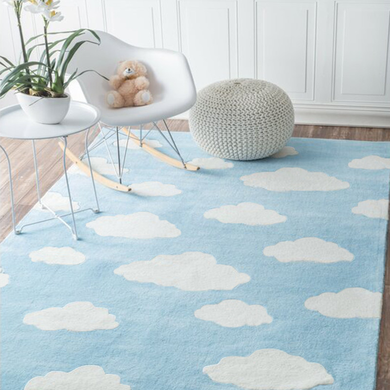 Children's room rug Cartoon cute cloud patterned bedroom bedside thickened anti-fall cushion Inwind rug