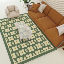 French retro green flowers light luxury premium home carpet living room sofa coffee table blanket bedroom door mat