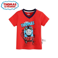 Thomas Boys 2019 Mới hè trẻ em Áo ngắn tay ngắn thời trang Áo thun cotton giản dị - Áo thun áo trẻ em