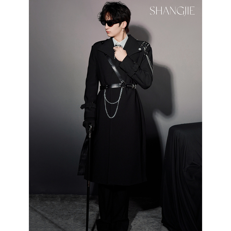 Shangjie Design Black Chain Minimalist Design Handmade Men's Group Series Suit Jacket Belt Original