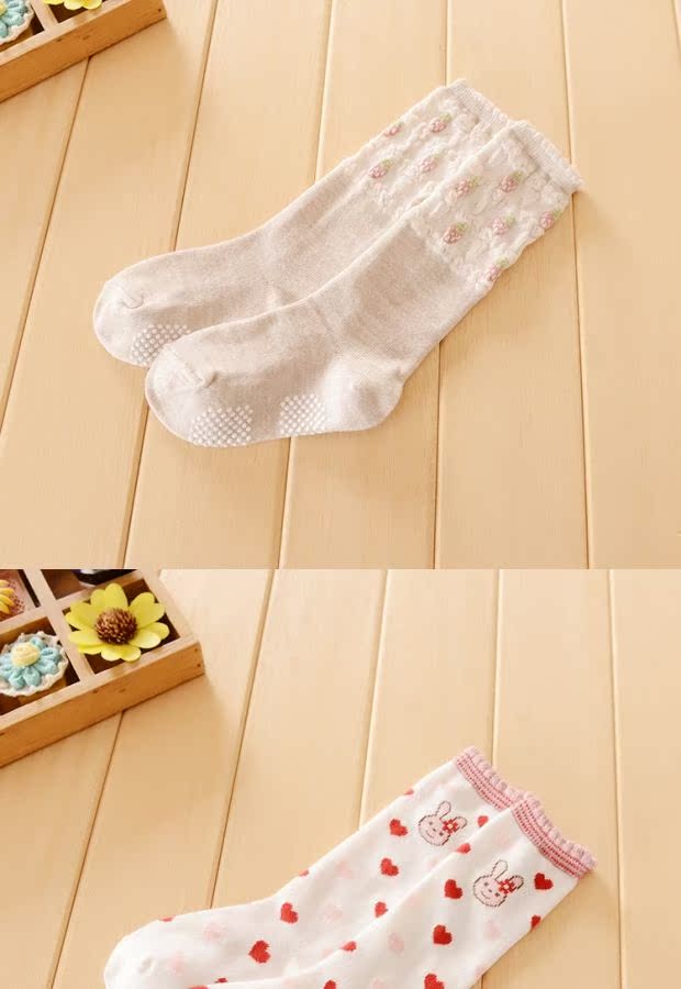 Trẻ em vớ cao, trẻ sơ sinh, vớ, nam và nữ, em bé, cotton, vớ chống trượt, mùa xuân, mùa thu và mùa đông, ba đôi shop bán đồ trẻ em