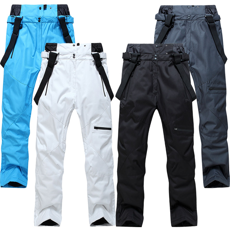 Ski pants for women and men outdoor windproof waterproof warm wear-resistant large size single and double board straps snow pants winter travel equipment - Taobao