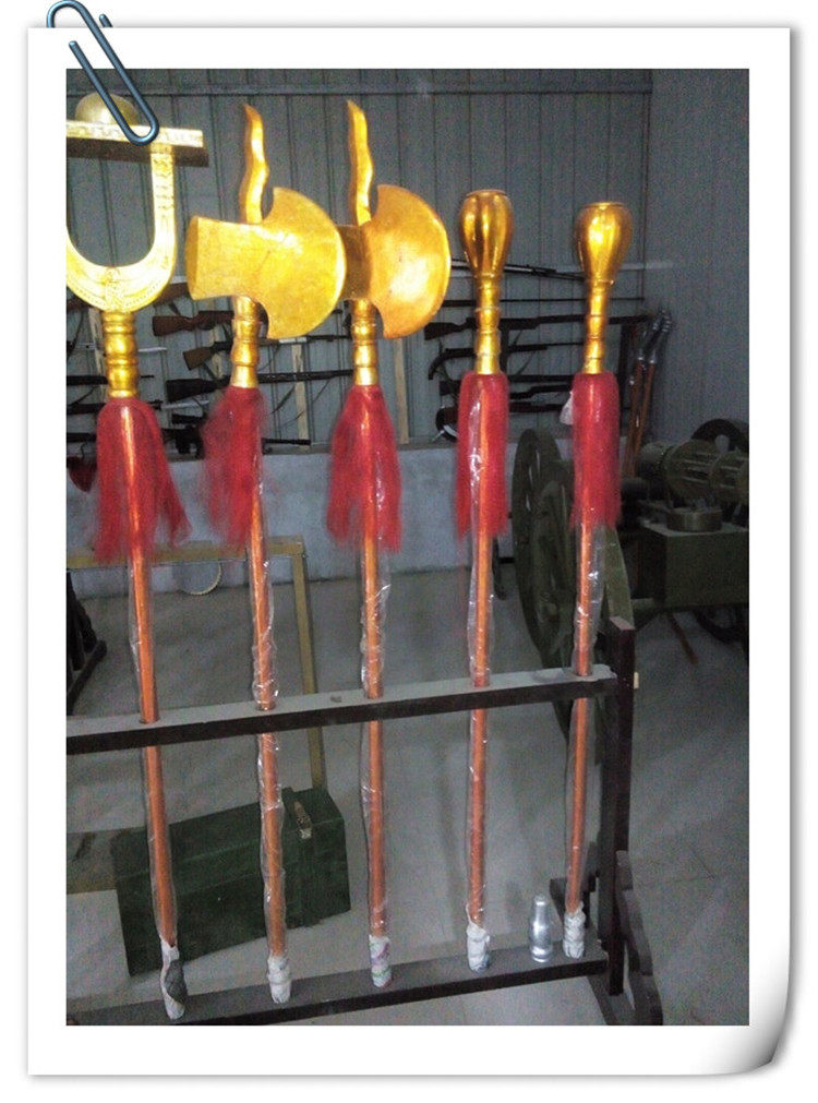 Drama Opera Supplies Luang Driving Full Range Supplies Golden Melon Jade Axe to Celestial Pedaling and Knuckle Solid Wood Props