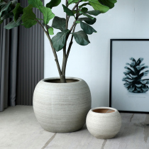 Special Size Ceramic Flower Pot Pendulum Pieces Living Room Courtyard Creative Personality Big Round Ball Mall Landscape Vase brief Northern Europe