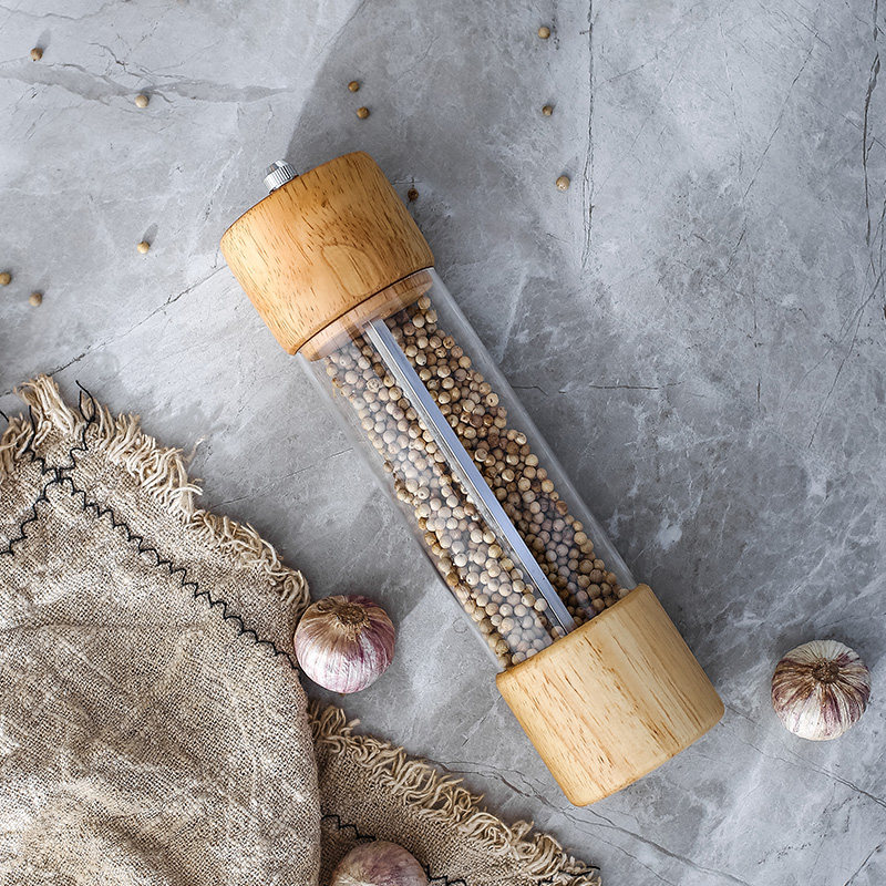 Home stainless steel pepper grinding sea salt pepper powder manually grinding bottle black pepper grinder glass