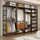 Open cloakroom wardrobe walk-in coat rack home bedroom storage rack double-layer floor-standing clothes rack combination