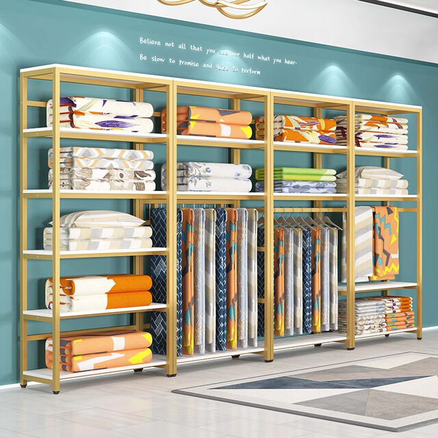 Home textile store shelf display rack wedding store bedding rack four-piece quilt display rack fabric rack
