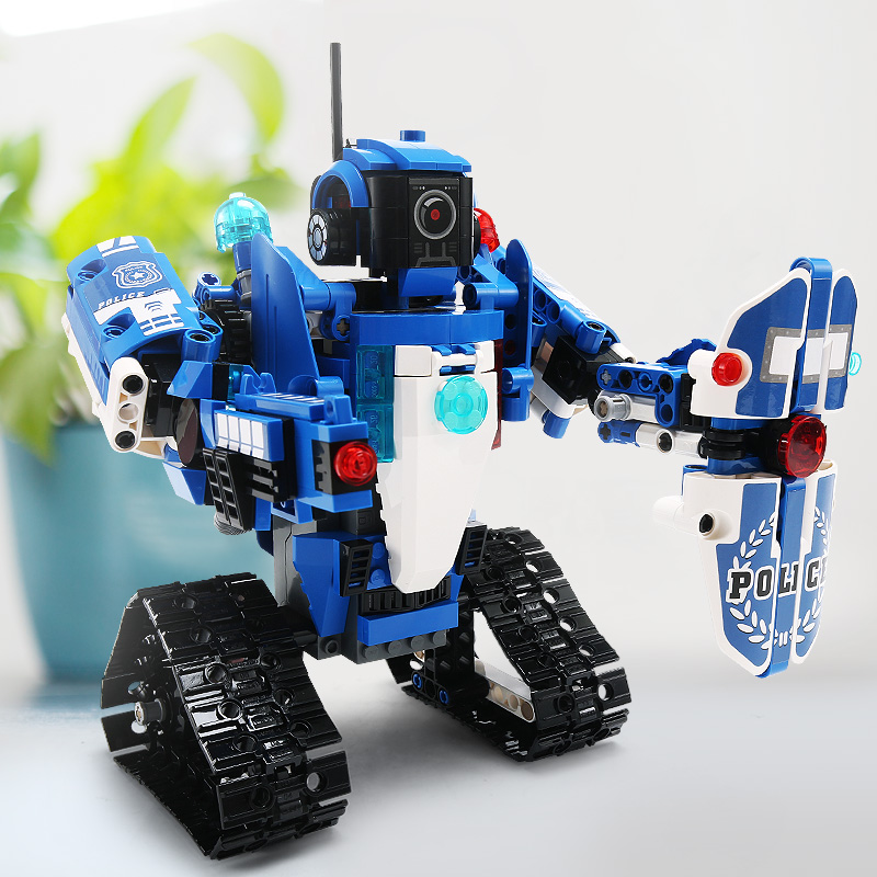 Double Eagle Click Children Assemble Educational Building Blocks Robot Model Boys 6-10 Years Old and Above Remote Control Boy Toys