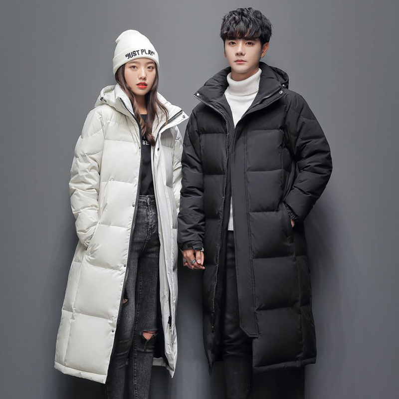 High-End down Jacket for Men and Women, Mid-Length Couple's Wear, 2025 Winter New Style, Trendy Over-The-Knee Thickened Coat