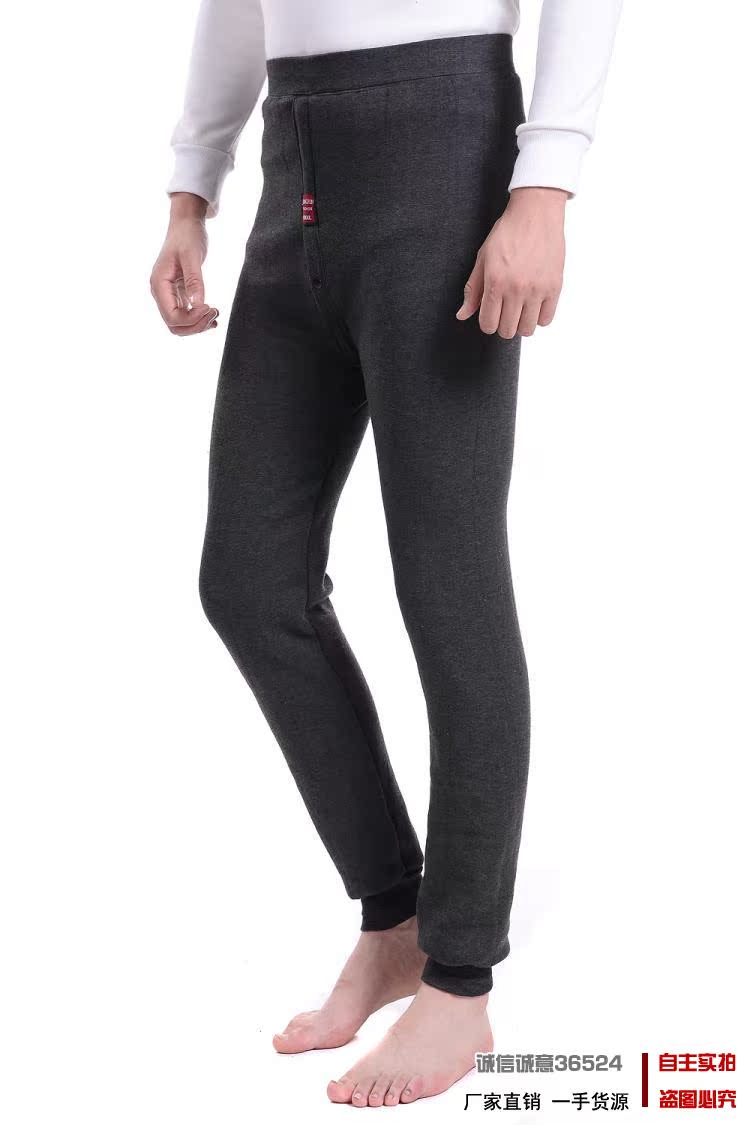 Quần áo mùa thu và mùa đông Quần cotton nam trung niên cộng với nhung dày cộng với quần ấm mỡ cao trung niên eo cao để tăng quần nhung quần áo big size nam