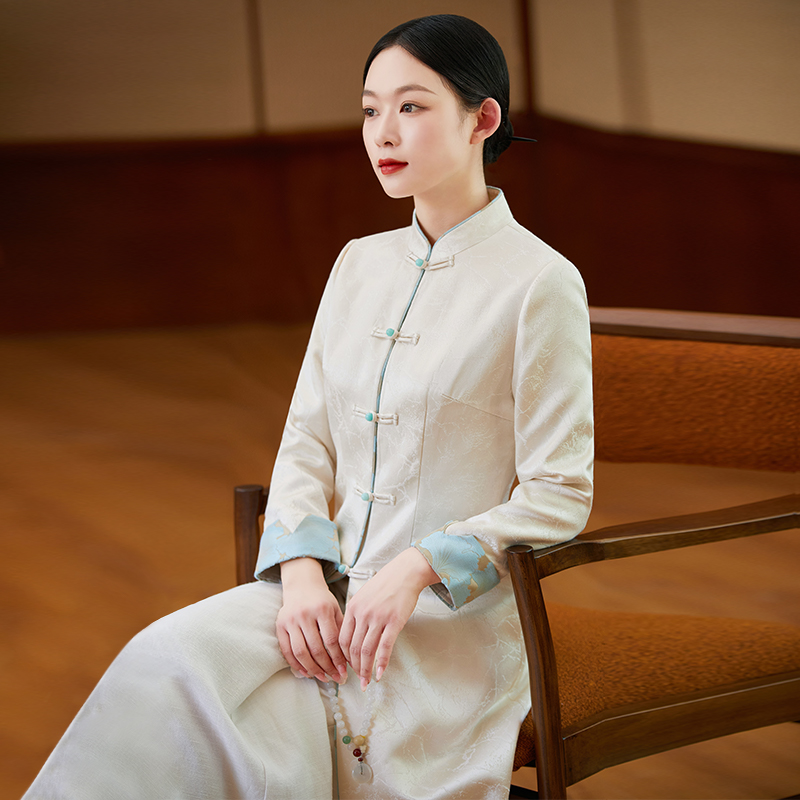 Chinatown Chinese Wind Improvement Handsuits Suit Tea Artistes Women's Clothing Spring Autumn Season Qipao Chinese Blouse Chinese Blouse Chinese Blouse Tea Suit-Taobao