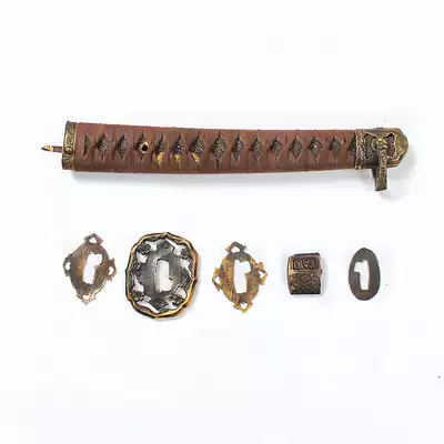 老兵器日本武士刃古刀剑装具刀镡配件二战陆军98外装珍珠鱼皮刀鞘