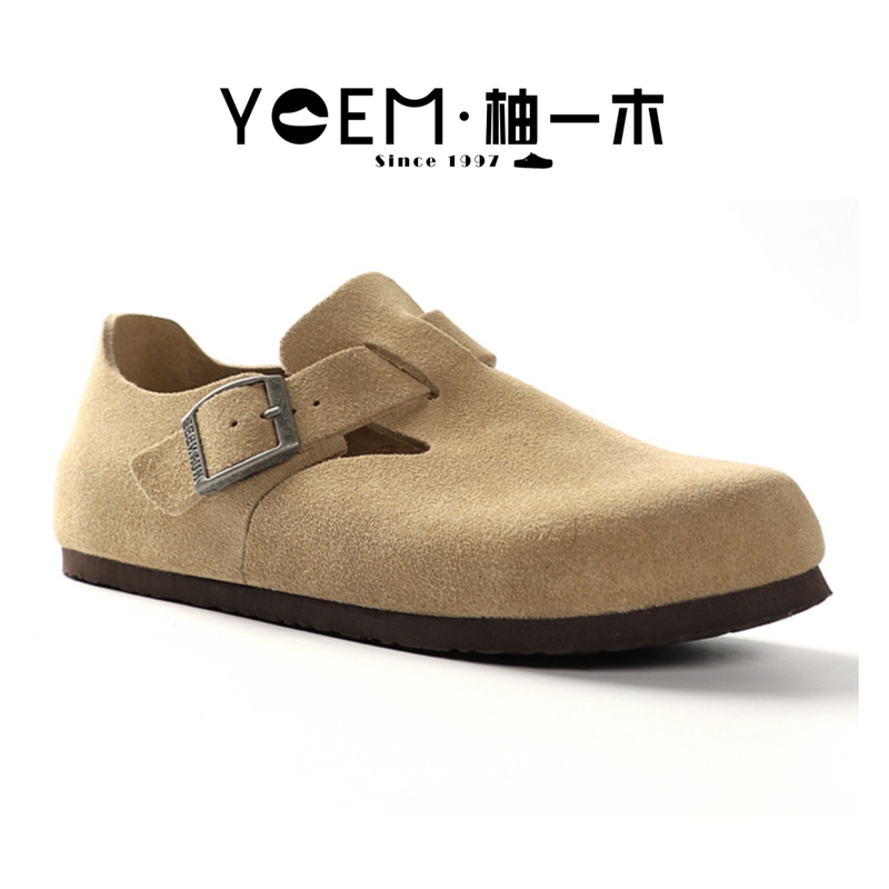 Yuyi Wood Clogs Cork Shoes Birkenstock Style Unisex Versatile Genuine Leather Retro Suede Full-Coverage Casual Shoes 6361 Yuyi Wood Clogs Cork Shoes Birkenstock Style Unisex Versatile Genuine Leather Retro Suede Full-Coverage Casual Shoes 6361