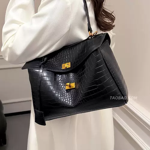 Дизайнерская вместительная и большая универсальная портативная сумка через плечо, крокодиловый принт