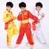 Quần áo võ thuật cho trẻ em Phong cách Trung Quốc biểu diễn Kung Fu quần áo bé trai và bé gái sơ cấp và thứ cấp tay áo ngắn