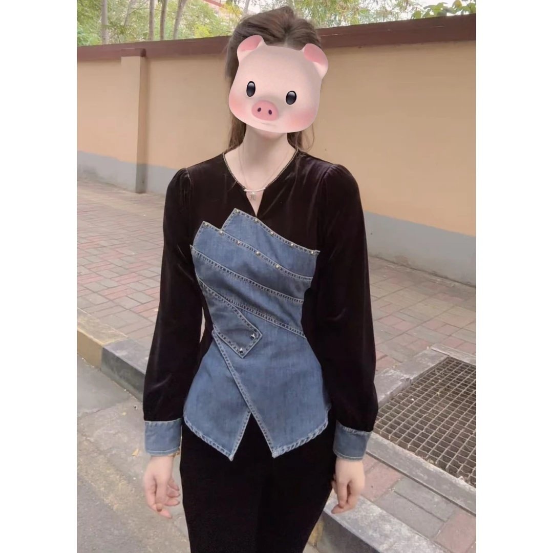 今年流行的爆款女装新款上衣独特巨好看小衫拼接设计时尚百搭衬衫