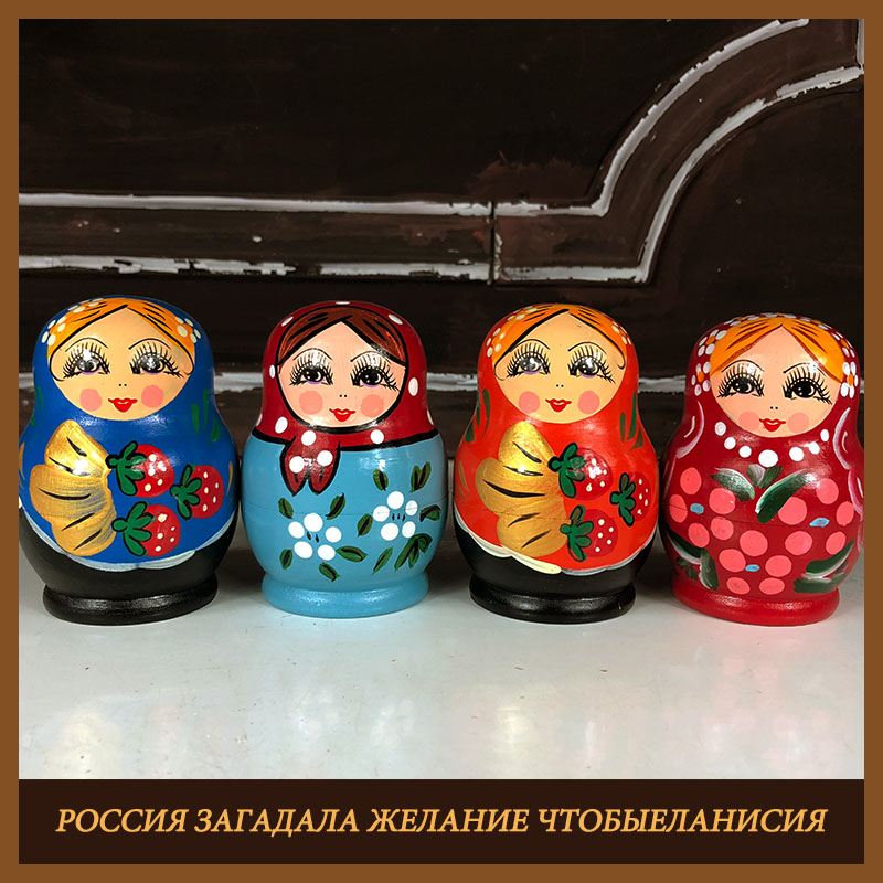 Matryoshka 5-layer cute girl various styles Wooden features children's educational enlightenment toys Pure hand-painted