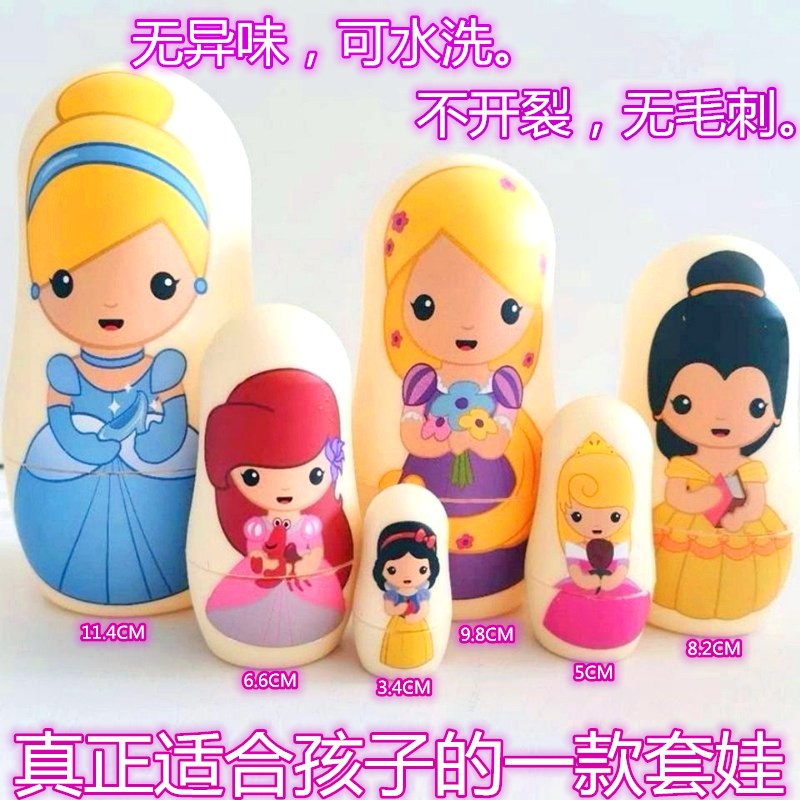 Russian style matryoshka 6 floor Cinderella girl cute birthday creative gift eco cartoon children's gift