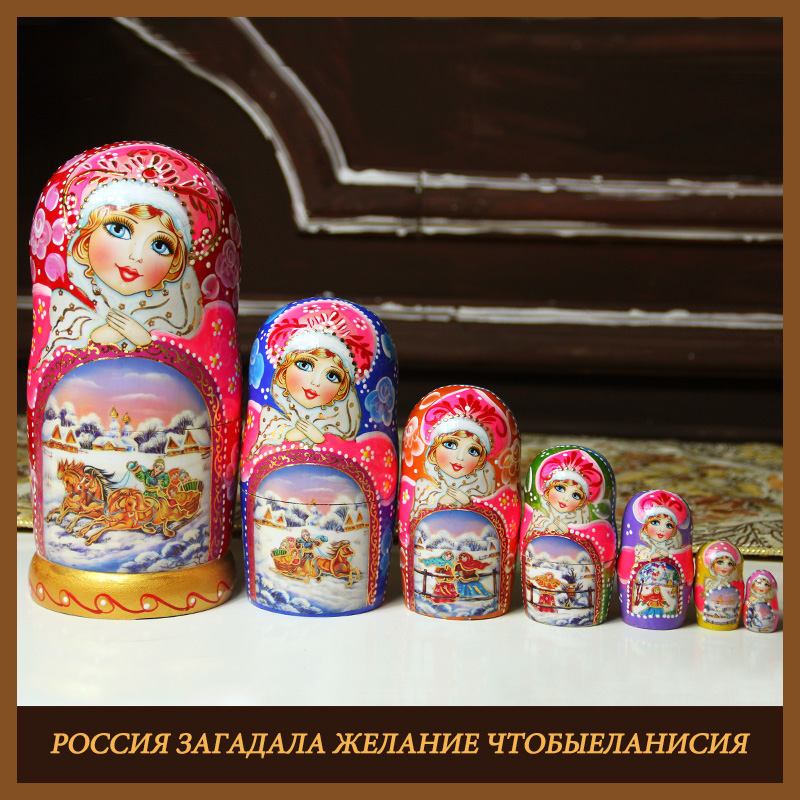 Matryoshka story doll seven layers 7 layers wooden painted imported wooden wedding gift Russian nesting doll