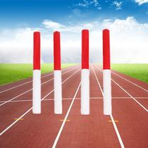 Standard wooden baton for track and field competition. Red and white high-strength wooden durable baton for 100 meters.