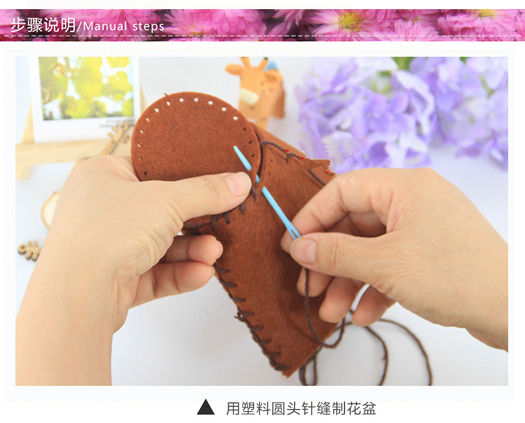 Miễn phí cắt không dệt chậu trẻ em làm bằng tay tự làm sáng tạo vật liệu sản xuất gói hoa chậu quà tặng ngày của mẹ làm đồ dùng mầm non