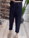 春季新款深蓝色弹力哈伦裤大码胖mm梨型身材裤子显瘦宽松老爹裤子