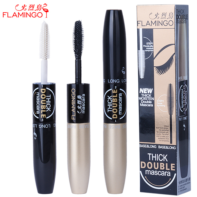Flamingo velvet double mascara slender long thick curl nourishes growth eyelashes waterproof and not faint