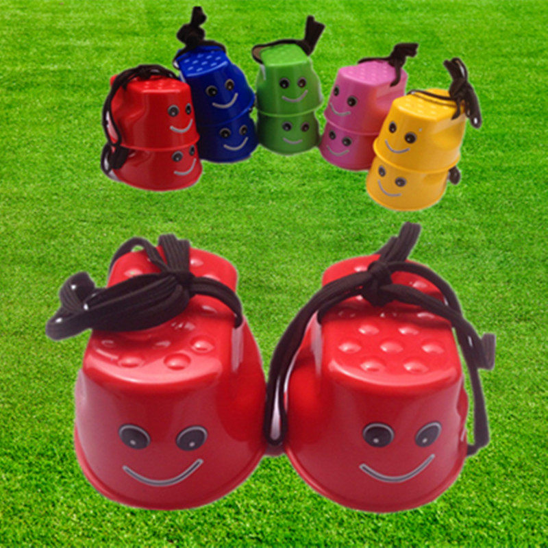 Smiley stilts kindergarten children's sensory integration equipment Balance training Outdoor sports toys Sports products thickened section