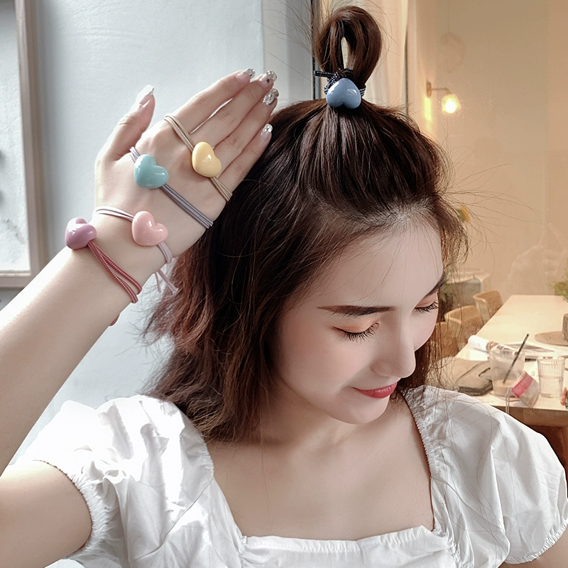 Love head string nữ net red ins Mũ hàn quốc nhỏ tươi trẻ và đơn giản cá tính cột tóc đuôi ngựa dây chun buộc tóc - Phụ kiện tóc