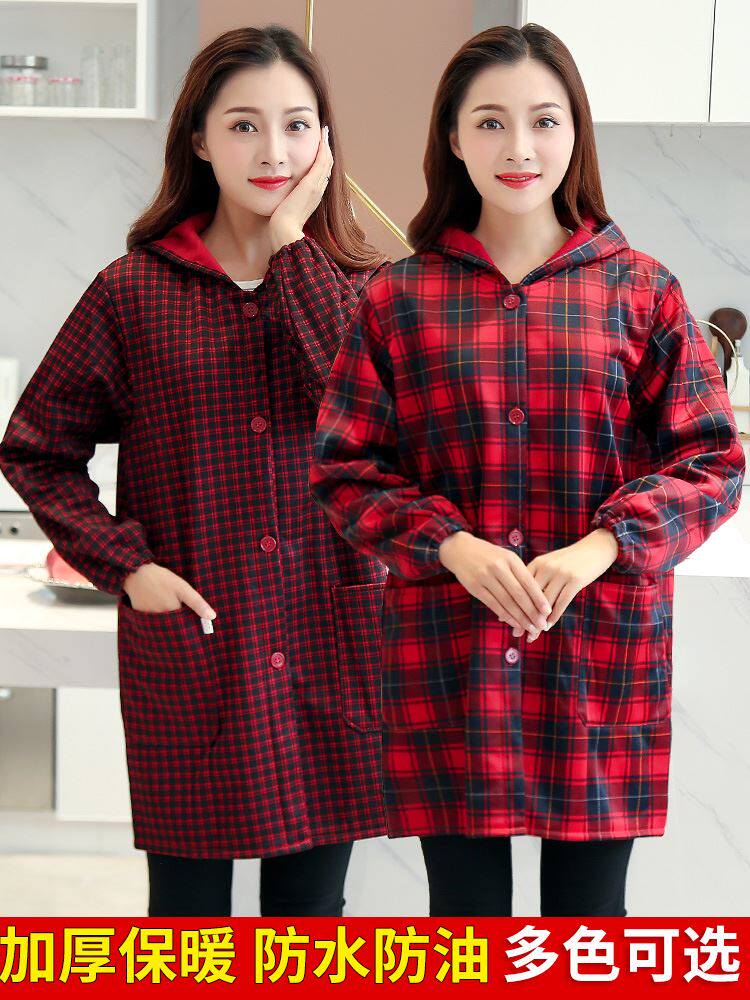 New winter plush thickened shirt Han edition fashion apron workshop jacket plush