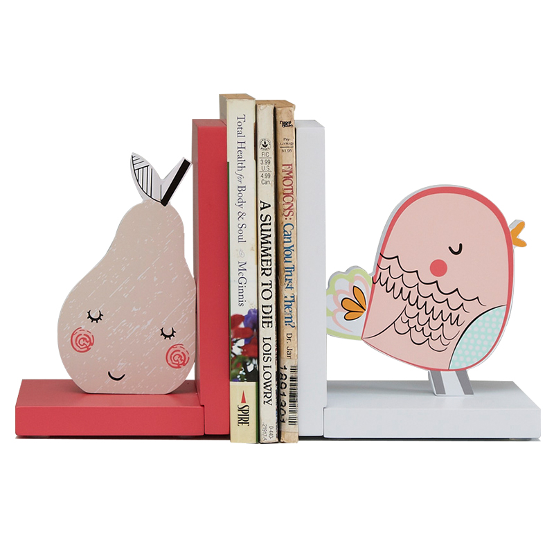 Book stand desktop storage decoration primary school students book clip fixed book creative wooden children's model room decoration