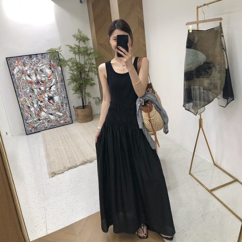 Sicilian Little Black Dress~Selected Cotton Elastic Fabric Vest 2026 Dress with Sheer Skirt for Women in Summer Sicilian Little Black Dress~Selected Cotton Elastic Fabric Vest 2026 Dress with Sheer Skirt for Women in Summer