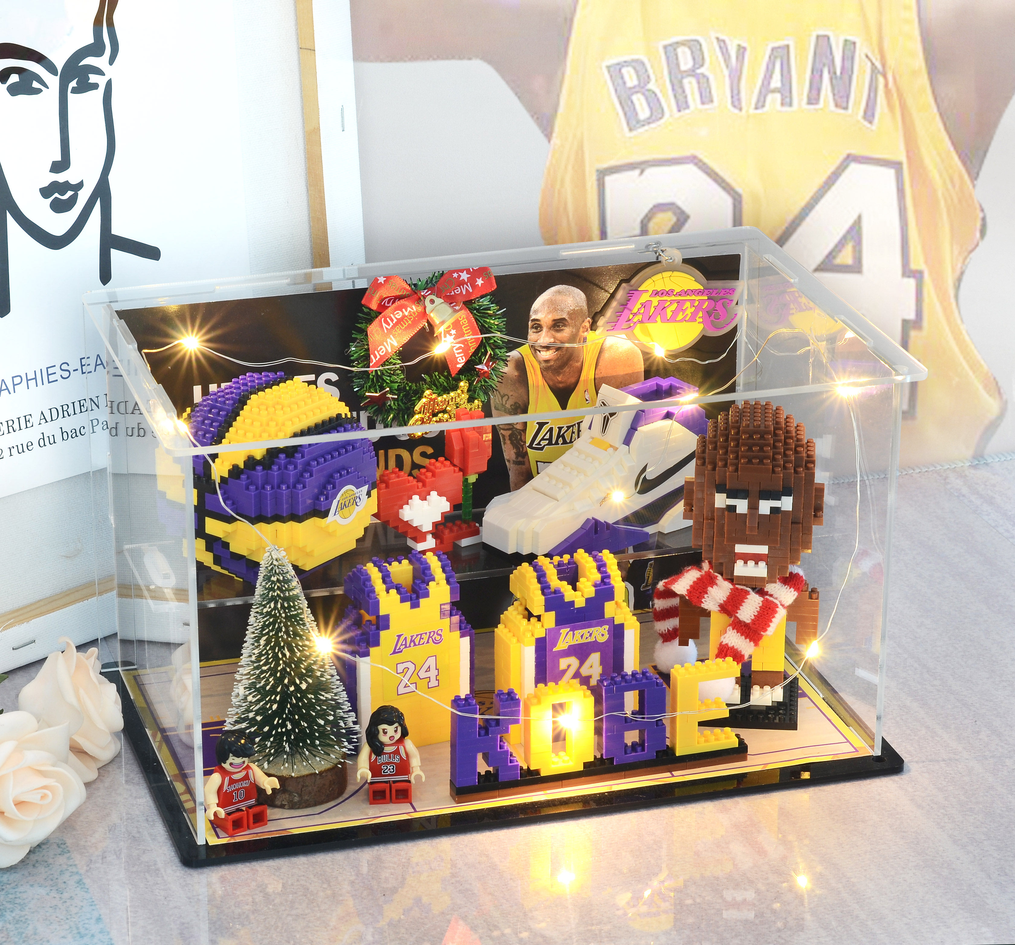 Basketball gift Kobe hand-made Paul model James doll Iverson building blocks Curry peripheral birthday gift