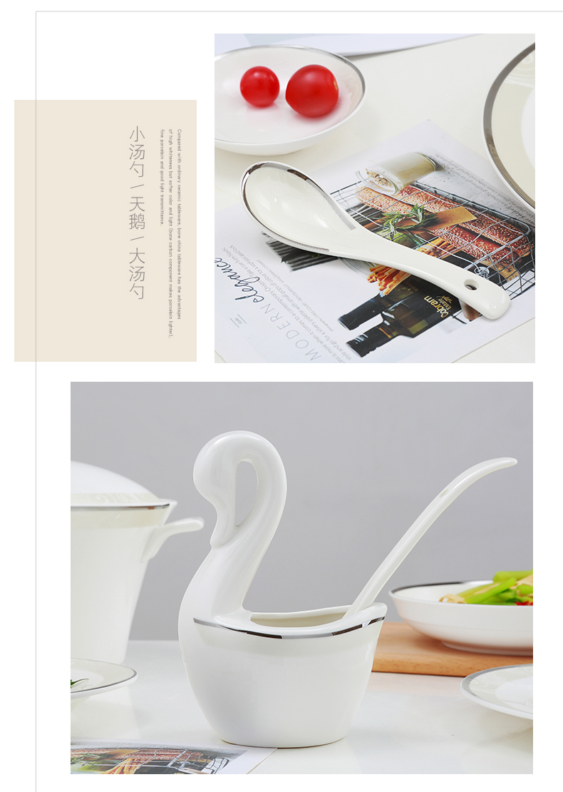 DIY free collocation with jingdezhen ceramic tableware dishes chopsticks European - style combination of household ceramic bowl bowl plate