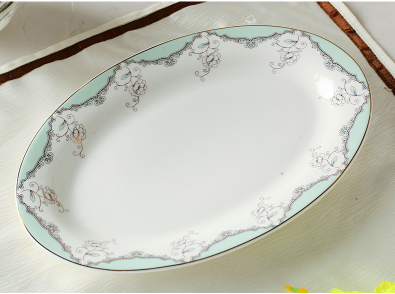 Jingdezhen porcelain tableware suit rainbow such use ipads soup plate dish dishes suit to eat home free combination of DIY