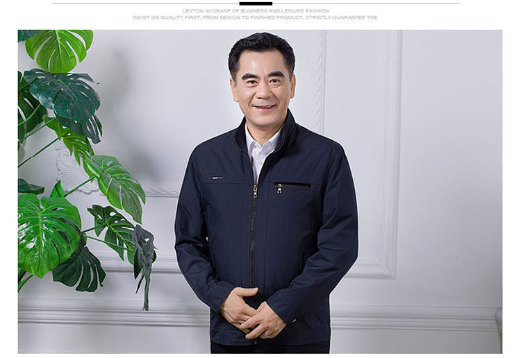 Mùa xuân mới và mùa thu cha mỏng mặc áo khoác trung niên giản dị đứng cổ áo trung niên nam áo khoác trung niên áo khoác nam đẹp 2020