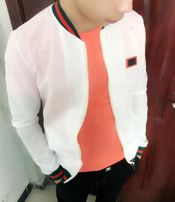 Mùa thu và mùa đông ve áo kẻ sọc phù hợp với áo khoác nam cộng với áo khoác nhung trẻ trung áo khoác mỏng Quần áo bóng chày giản dị thủy triều áo khoác bóng chày da