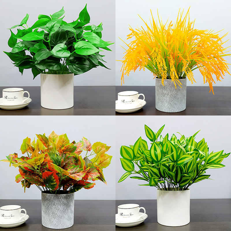 Simulation gold ge potted fake plant indoor and outdoor decoration plastic small potted pastoral simulation flowers and grass fake gold ge decoration