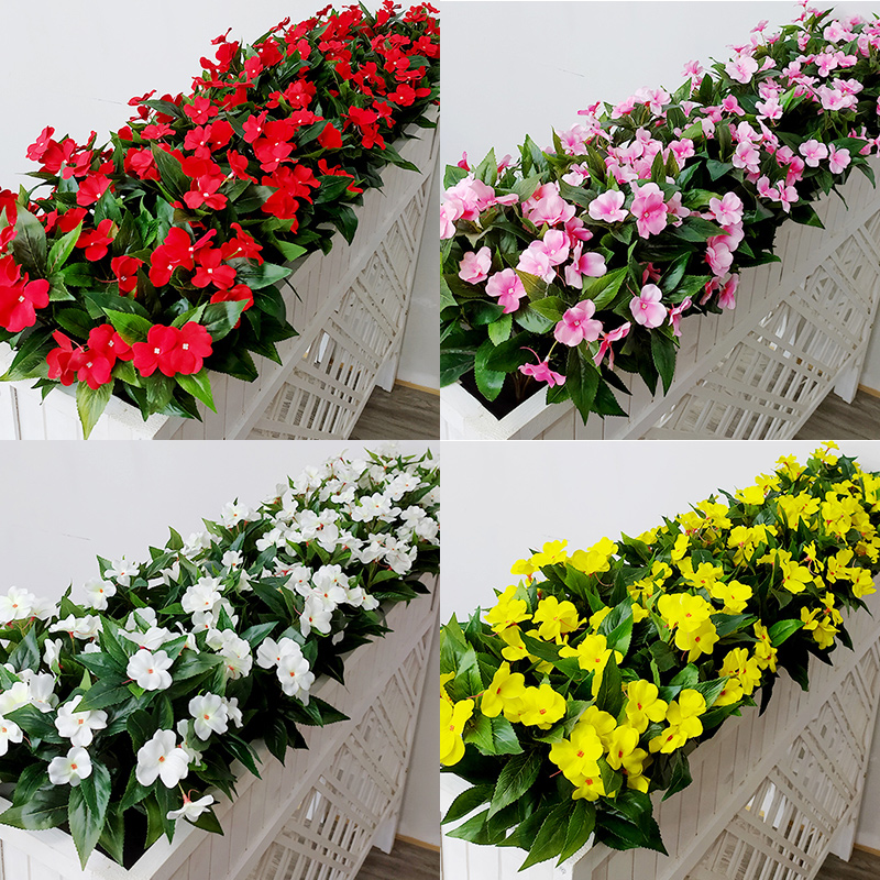 Outdoor fenced flower frame fake flowerwetsimulation flower piece silk decorated flower decorated outdoor green courtyard bouquet partition flower slot
