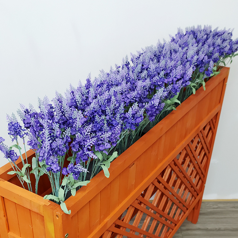 Simulation Flowers Plastic Flowers Outdoor Fencing Fake Flowers Outdoor Engineering Mall Nursery Flowers Box Decoration Flower Trough Lavender