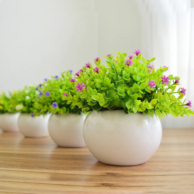 Simulation Plant Fake Full of Star Green Planted Small Potted pot Living room Home Desktop Furnishing Pieces Plastic Flowers And Grass Bonsai Decorations