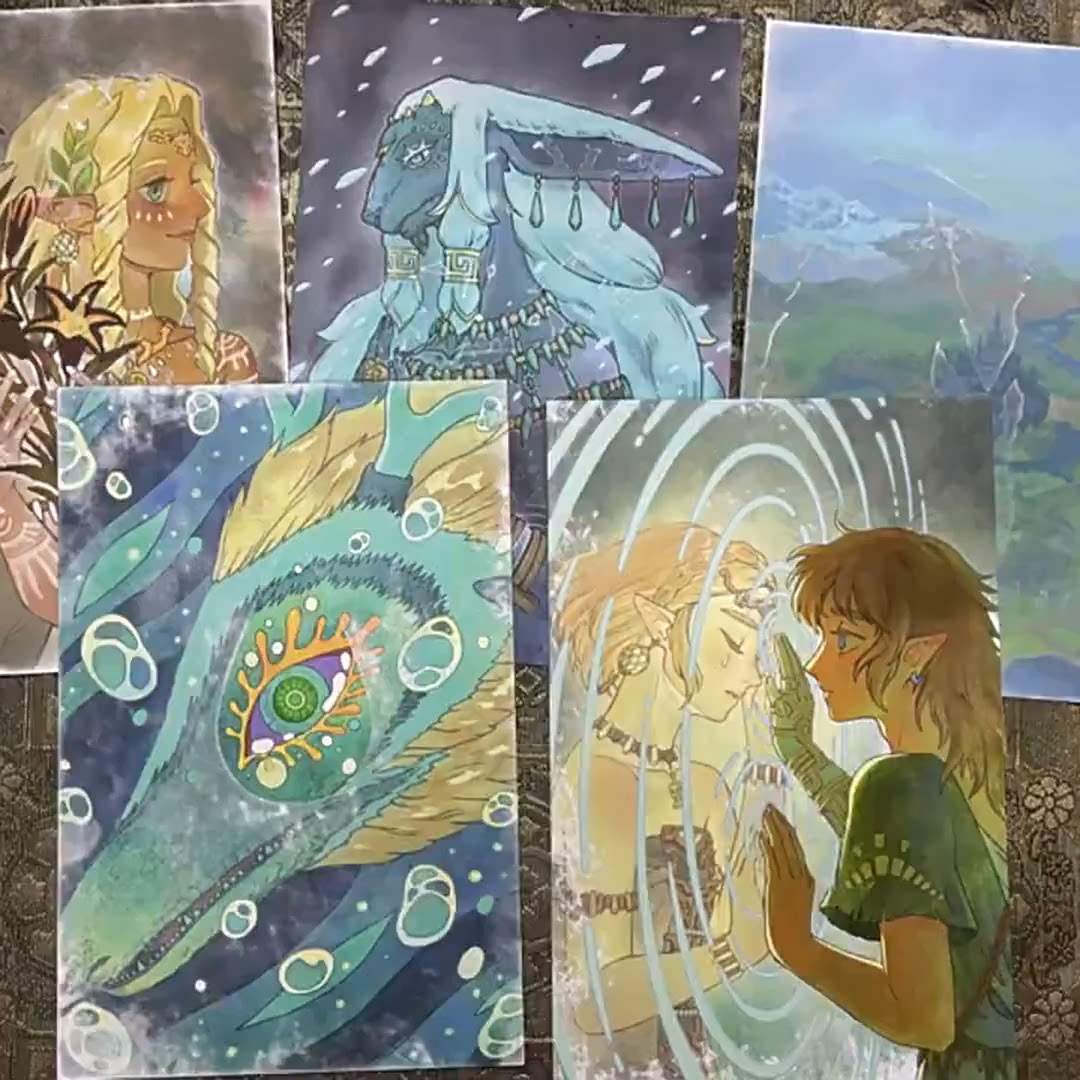 塞尔达传说泪滴系列水敏卡明信片，本命爱了！_游戏_淘宝游戏网