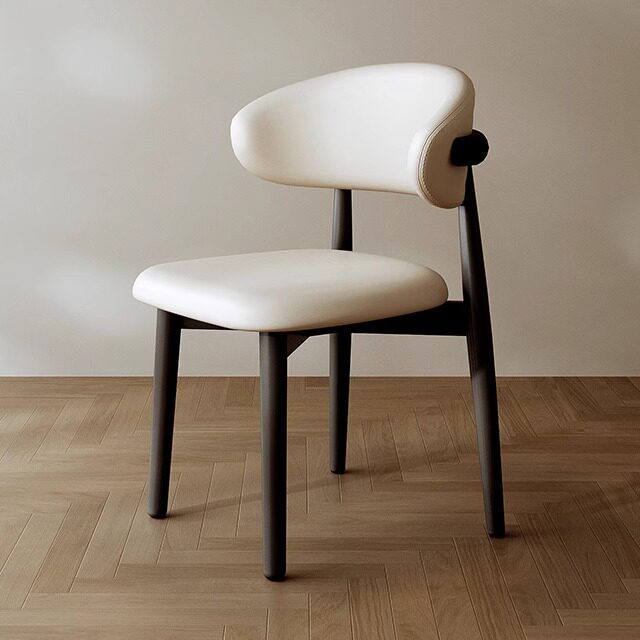 Ruixiang Furniture полностью оборудованный обеденный стул 2025 новый стул из массива дерева бытовой обеденный стол и стул простой стул со спинкой черный