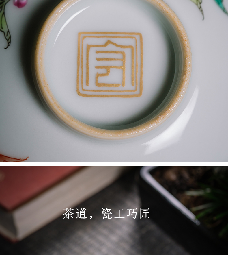 The Master cup cup single pure manual colored enamel glass ceramic cup tea sample tea cup, perfectly playable cup tea hand - made of peaches