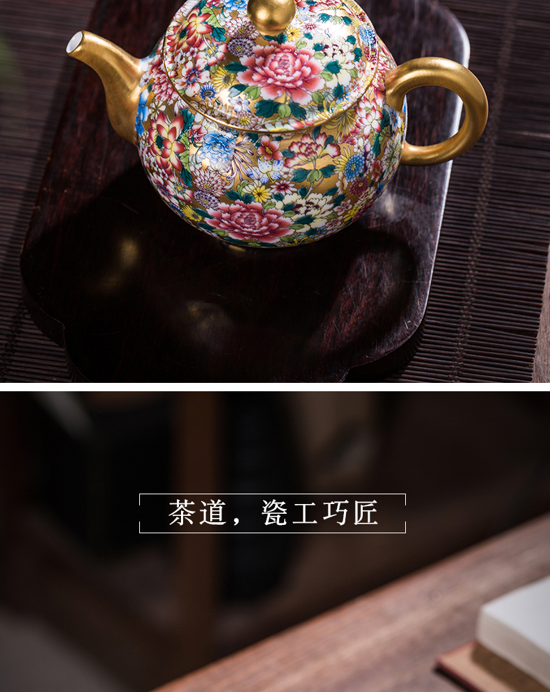 Jingdezhen ceramic teapot manual see colour enamel teapot kung fu tea tea pot home a single pot