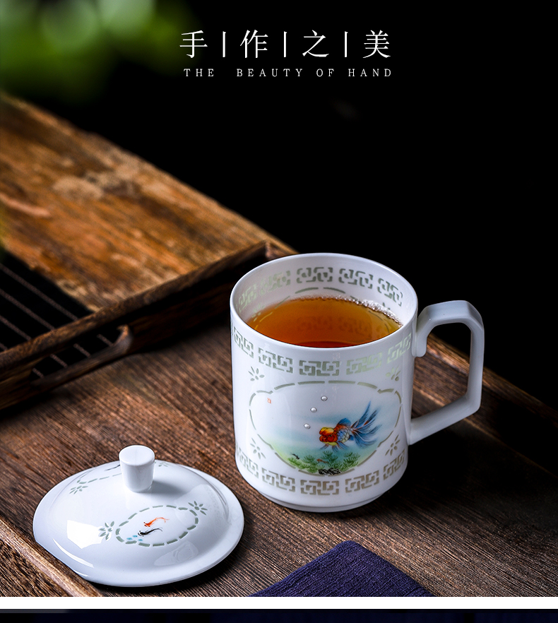 Exquisite coloured drawing or pattern of jingdezhen ceramic cups office tea tea cup cup tea colored enamel cups